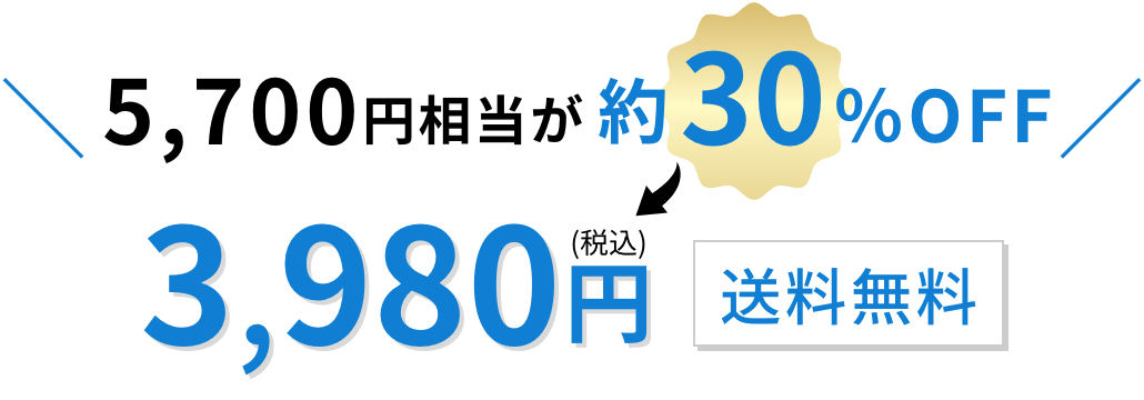 5,700円相当が約30％OFF3,980円送料無料